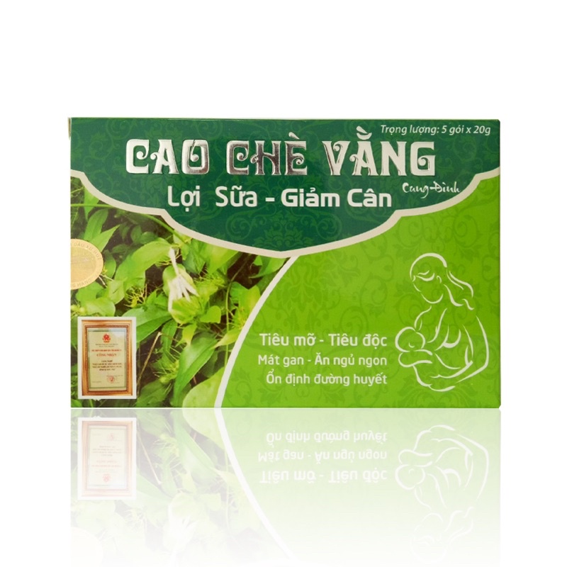 Lợi Sữa Giảm Cân - Cao Chè Vằng Cung Đình Hộp 5 Gói x 20Gr