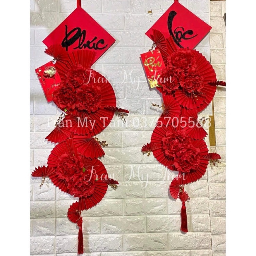 Khánh dây chữ treo cửa trang trí tết, treo tường 2 tầng, 3 tầng dài handmade, trang trí ngày Xuân 2023