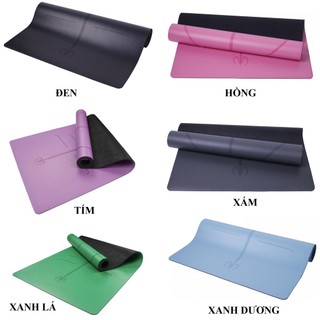 Thảm Tập Yoga Định Tuyến 5mm PU nặng 3kg( chống trơn trượt) Cao Cấp - Tặng kèm túi đựng xịn