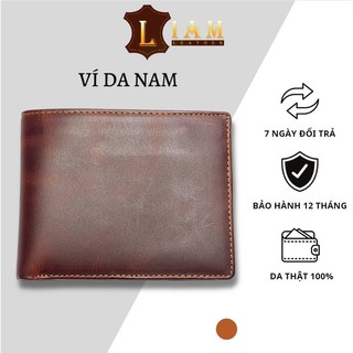Ví da nam mini cao cấp cầm tay LIAM Leather, ví ngang nam da thật Pullup nhỏ gọn VPU001