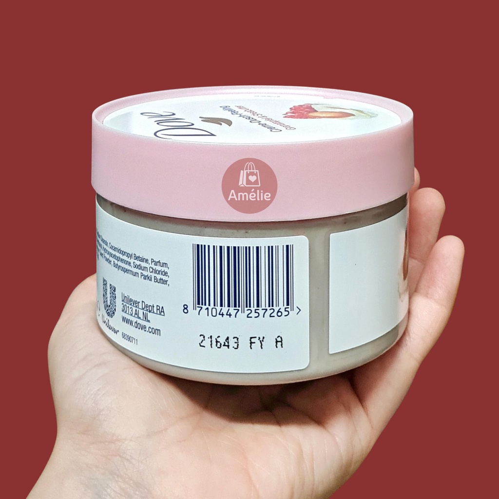 Kem tắm Dove tẩy tế bào chết toàn thân giúp sáng da bản Đức 225ml