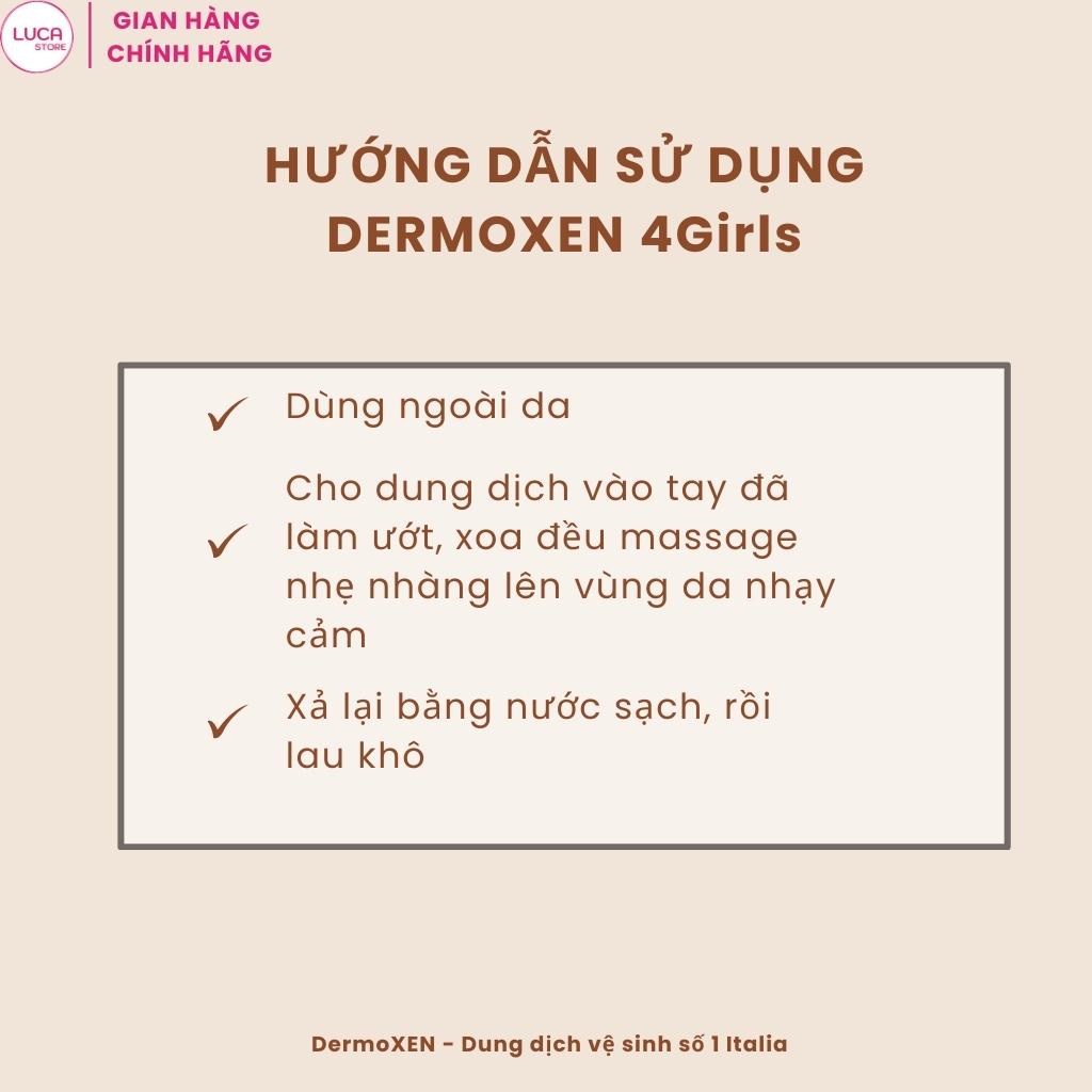 Dung dịch vệ sinh DermoXEN 4Girls 200ml, nước vệ sinh phụ nữ dịu nhẹ dành cho bé gái từ 3-14 tuổi - Luca Store