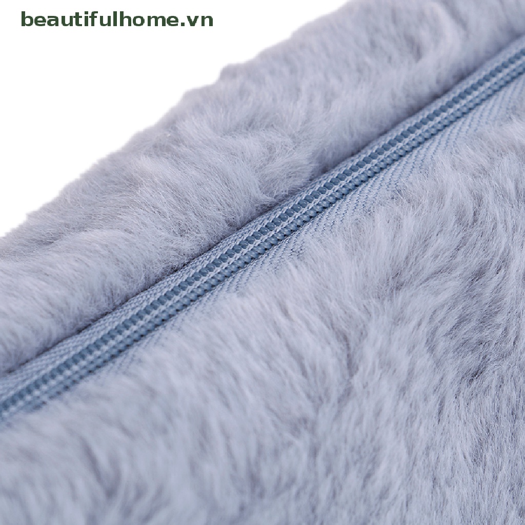 1 Túi Đựng Bút / Đồ Trang Điểm Phủ Lông Xù Dễ Thương Dành Cho Bạn Gái