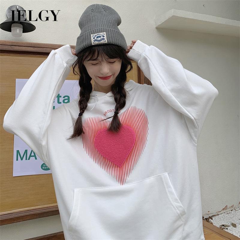 IELGY  IELGY Áo hoodie In Họa Tiết Đơn Giản Dễ Phối Đồ Thời Trang Cho Nữ