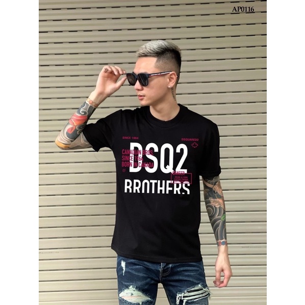 Áo Thun Cổ Tròn Nam In chữ DSQ2 Hot Trend 2023