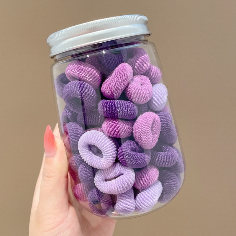 Bộ 100 Dây Buộc Tóc Cao Su Co Giãn Thời Trang Hàn Quốc Đơn Giản Kèm Hộp Đựng 100 Cái