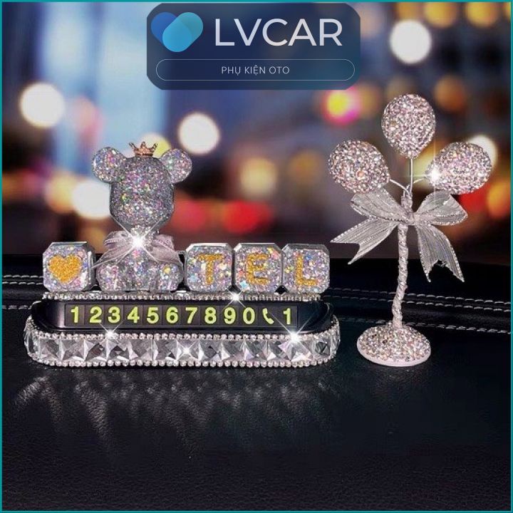Bảng , thẻ ghi số điện thoại đỗ xe ô tô chú gấu beabrick dễ thương