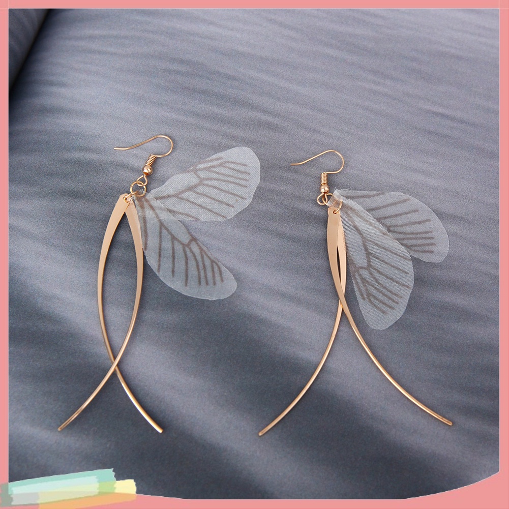 Đôi Khuyên Tai Dài Hình Cánh Bướm Phong Cách Retro Thời Trang Cho Nữ