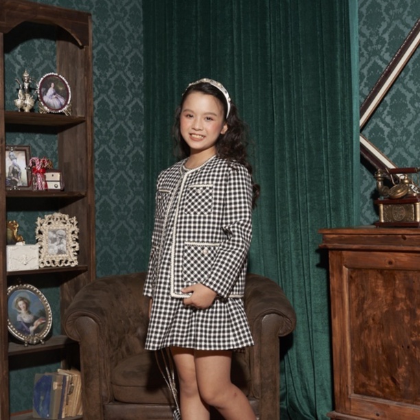 Đầm Tweed suông đuôi cá JOOKYLI bé gái 41G1053