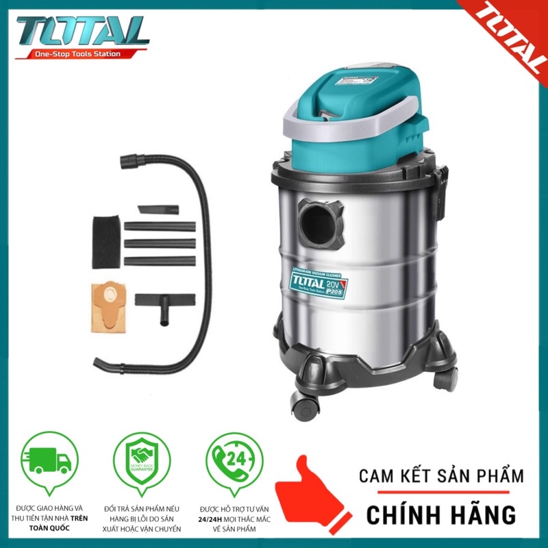 TOTAL Máy hút bụi 20L dùng pin  TVLI2005 <HÀNG CHÍNH HÃNG>