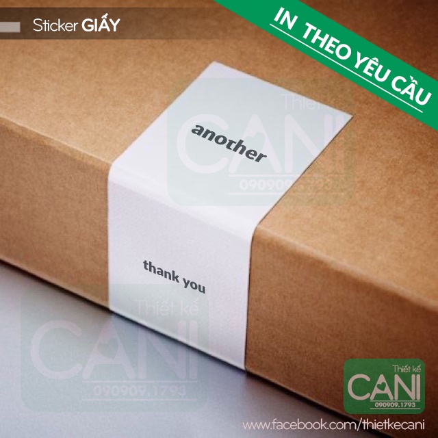 200c -500c Tem giấy Decal dán hộp (Nền Trắng-size lớn từ 6cm) In theo yêu cầu Sticker nhãn giấy niêm