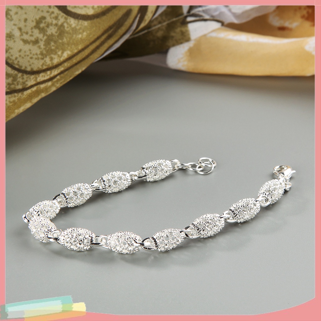 Vòng Tay Hợp Kim Mạ Bạc 925 Kiểu Dáng Đơn Giản, Thời Trang Cho Nữ