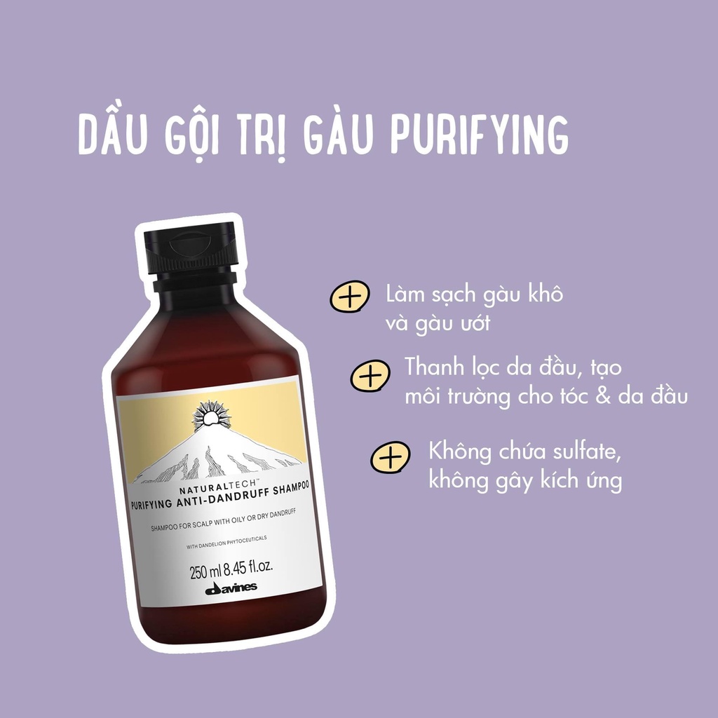 Dầu gội chống gàu Davines Purifying 250ML - 1000ML