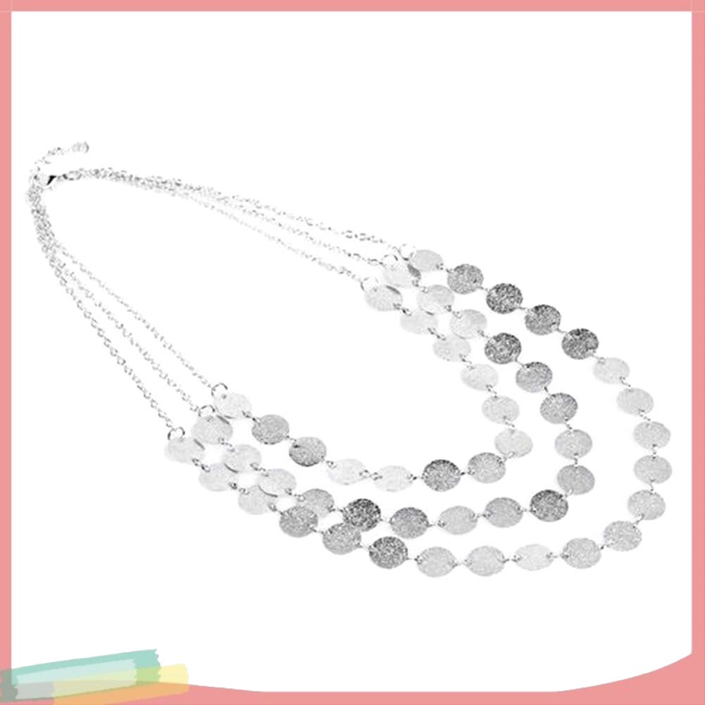 Dây Chuyền Hợp Kim Nhiều Lớp Trang Trí Hình Đồng Xu Xinh Xắn Cho Nữ