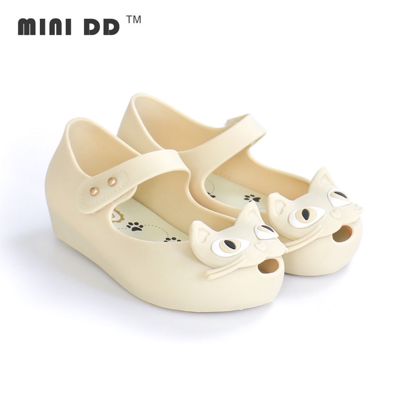 Giày mặt mèo kute nhựa thơm chuẩn hãng MINI DD siêu xinh cho bé gái