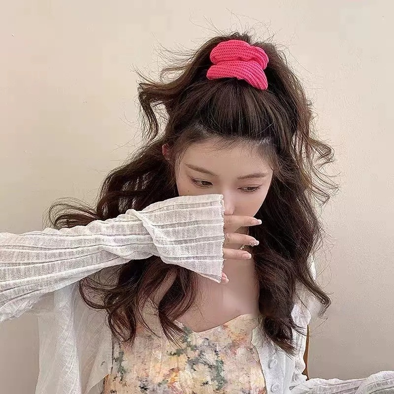 Dây Buộc Tóc Đuôi Ngựa Co Giãn Thời Trang Mùa Đông Đơn Giản Dành Cho Nữ