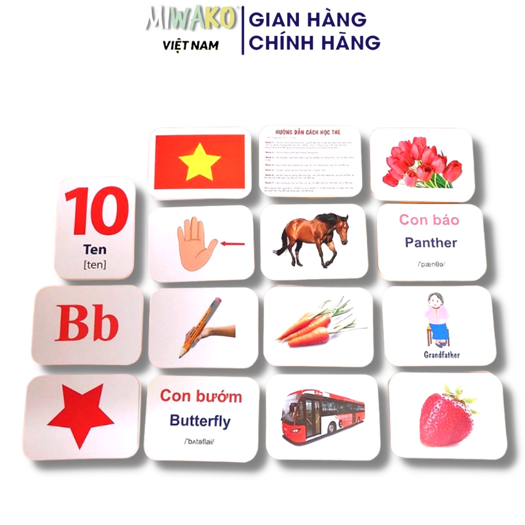 [Quà Tặng] Thẻ Flashcard Cho Bé Miwako