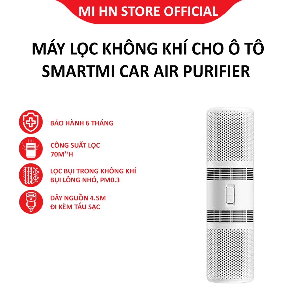Máy lọc không khí Smartmi cho ô tô CZKQJHQ01ZM - Bảo hành 6 tháng
