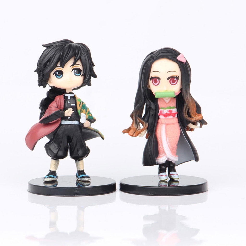 Mô hình Mini Kimetsu No Yaiba figure Tanjirou , Nezuko , Zenitsu , Inosuke , Giyuu  figure thanh gươm diệt quỷ