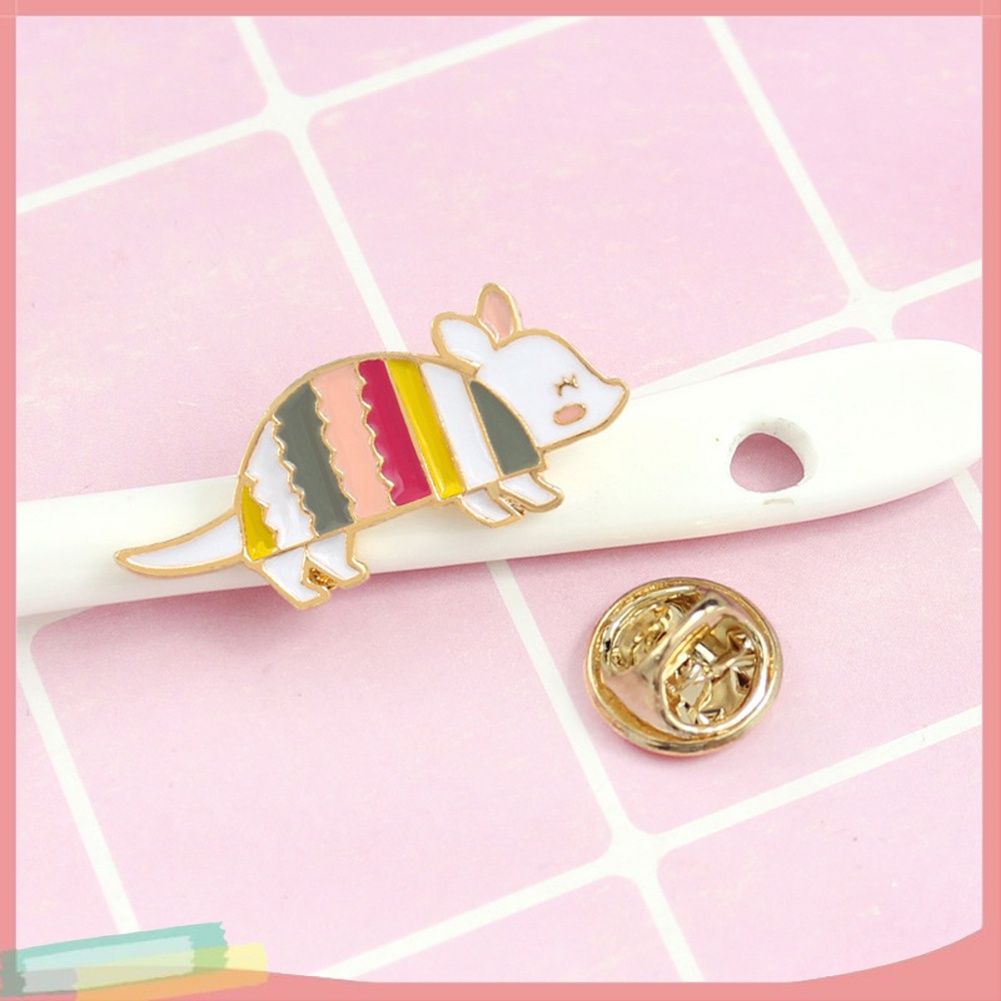 【LK】Cute Cartoon Rainbow Mouse Enamel Badge Lapel Brooch Pin Clothes Decor