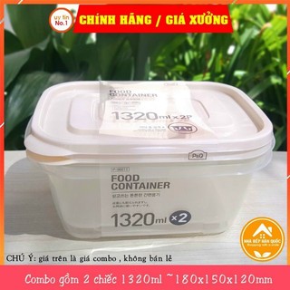 Bộ 2 Hộp Nhựa bảo quản thực phẩm cao cấp Lock&Lock 1320ml