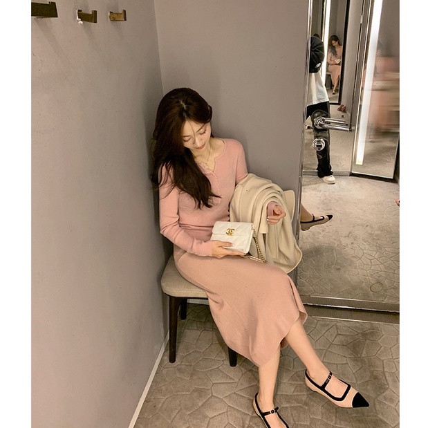 Giày Búp Bê Mũi Nhọn Đế Bằng Màu Sắc Thời Trang Thu Đông Phong Cách Pháp Cho Nữ