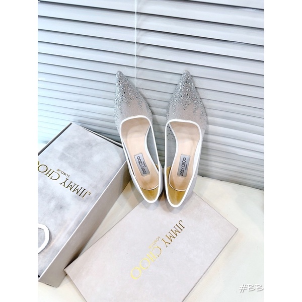 Cao Gót JimmyChoo Trắng Vàng Full Size 35-39  -  By Anh Dinh Phuong