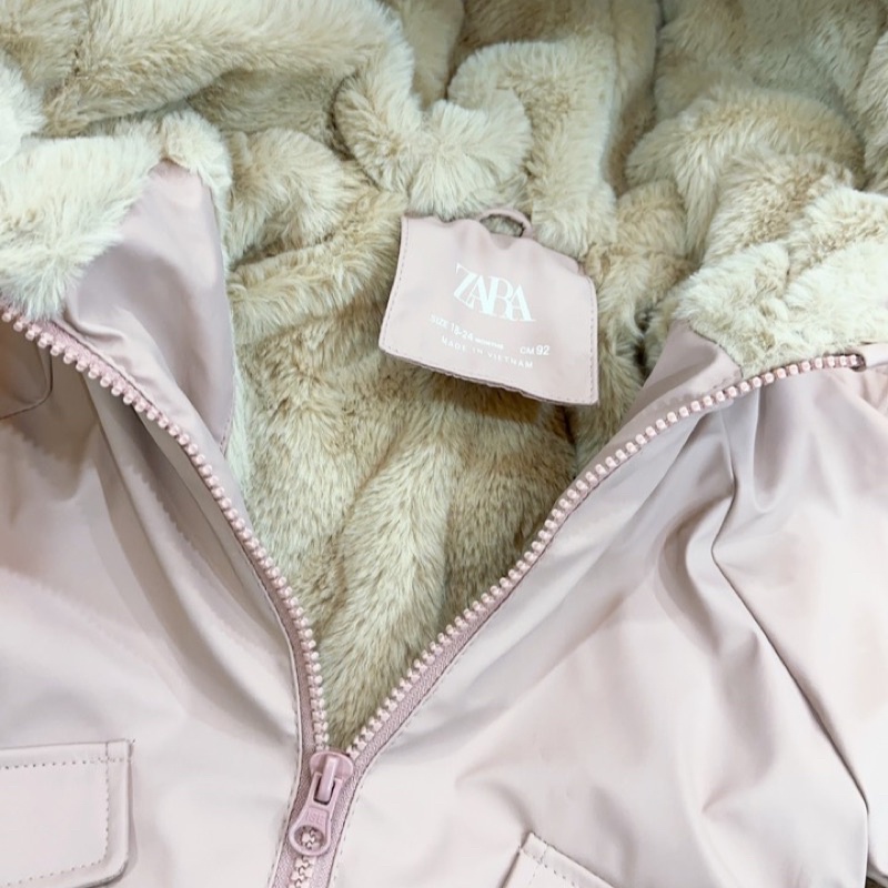 XD- Áo khoác raincoat lót lông siêu ấm size 9/12m-4/5y