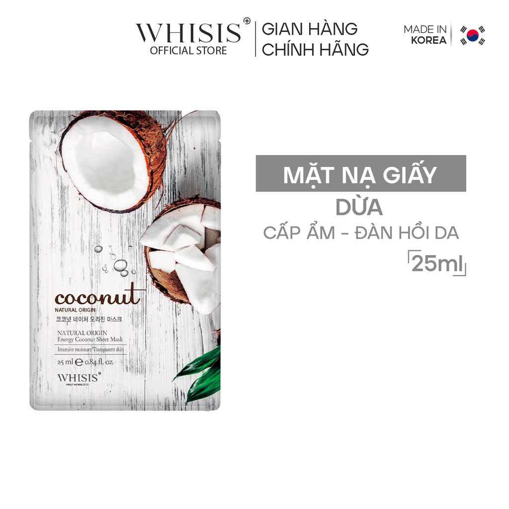 MIX 10 Mặt Nạ Giấy Hàn Quốc WHISIS Chiết Xuất Thiên Nhiên Giúp Dưỡng Da, Cải Thiện Làn Da 25ml