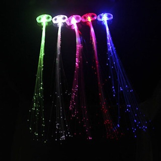 Light Up Fiber Optic LED Hair Lights Glow Hair Barrette Rave Party Ready  Stock LY
