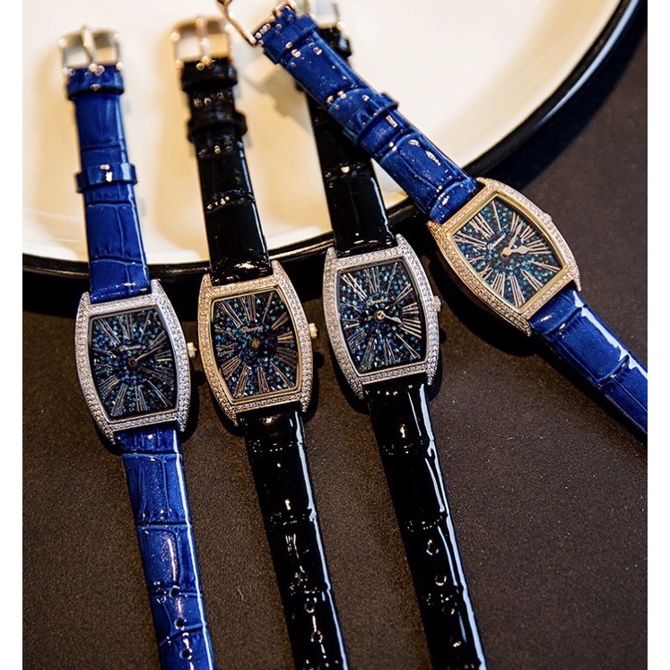 Đồng hồ nữ chính hãng Davena 31630 mặt chữ nhật đính đá siz 28mm