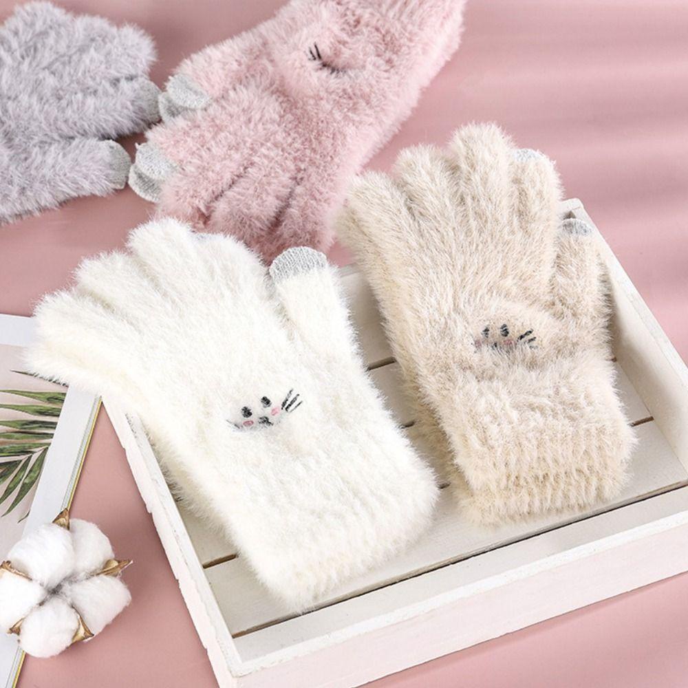 PINEVN 1 Đôi Găng Tay Lái Xe Đạp Lông Chồn Dày Giữ Ấm