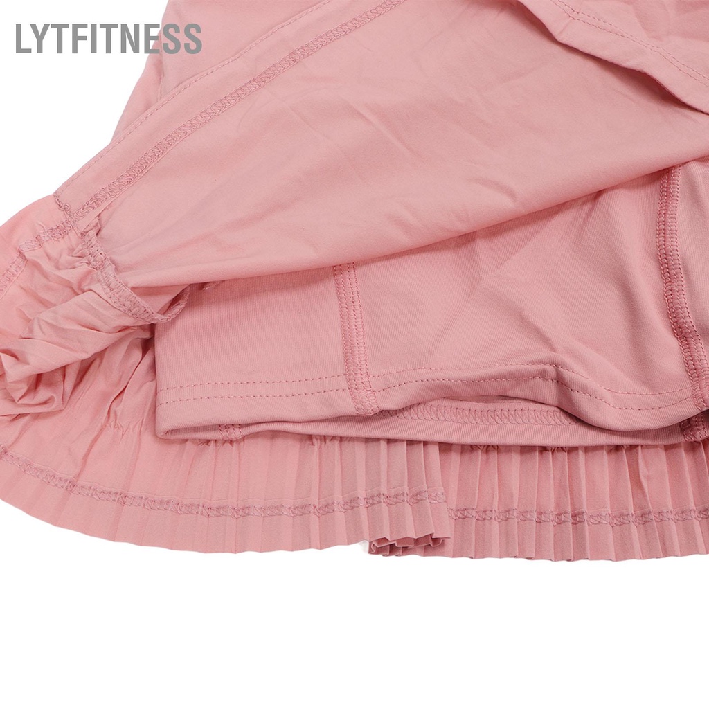 LYTFitness Phụ nữ Quần vợt đùi Rộng Thắt lưng Nhanh chóng Sấy khô Tập thể dục Váy Thể thao Màu hồng