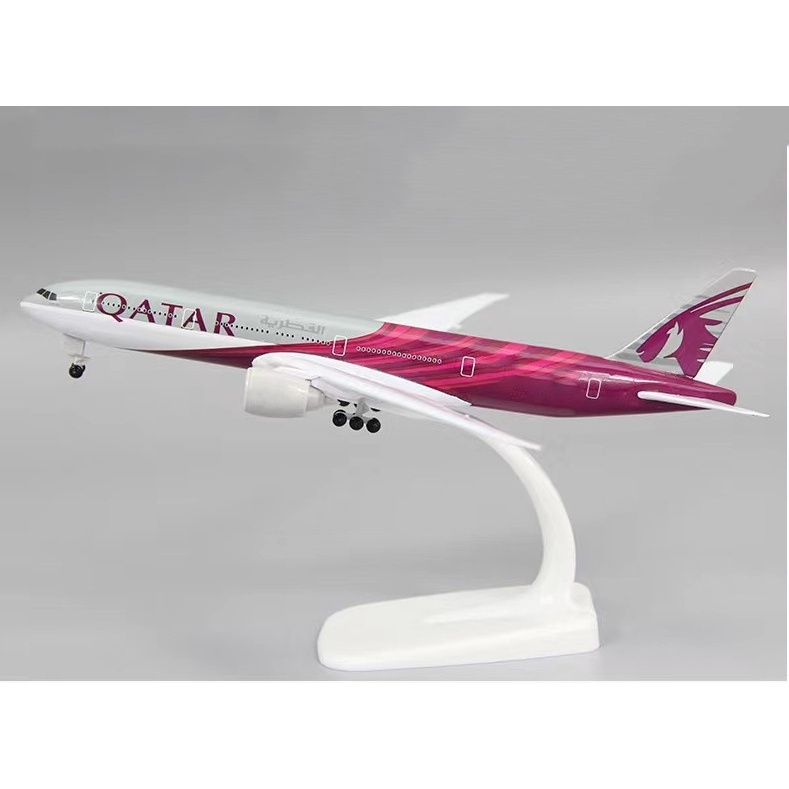 Mô Hình Máy Bay QATAR Airways Boeing 777 B777 Bằng Hợp Kim Kèm Bánh Răng 20cm