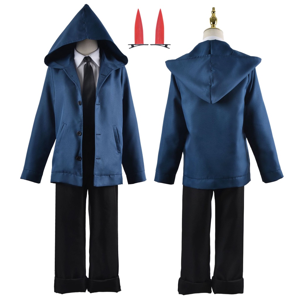 Bộ Tóc Giả Màu Xanh Hóa Trang Nhân Vật Chainsaw Man Mới