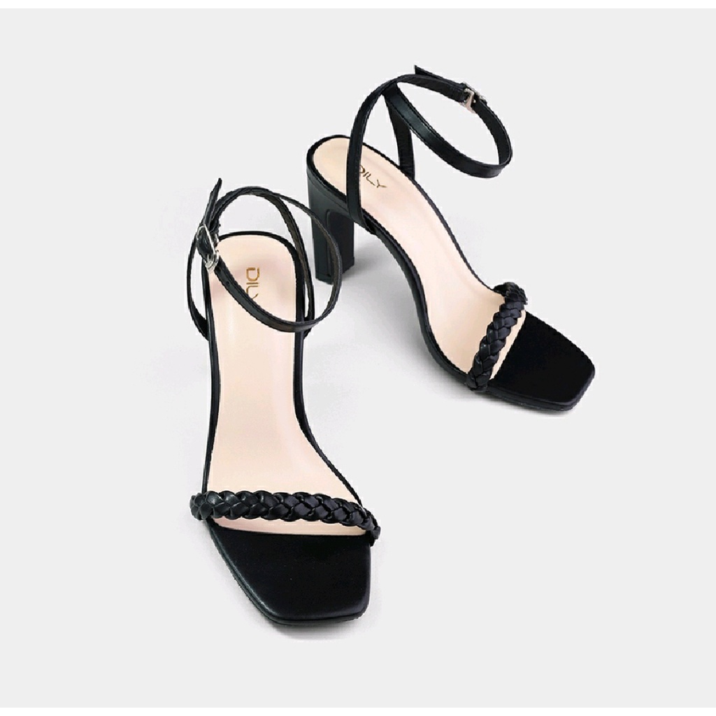 DILY-SHOP GIÀY NỮ XINH Giày dép sandal nữ cao gót đế vuông, gót vuông quai đan chất da mềm DILY Shop đế cao 7 phân Ms06