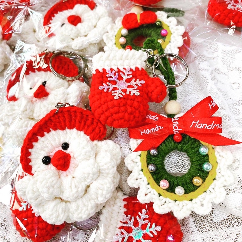 Quà tặng giáng sinh handmade-Móc khoá giáng sinh len handmade