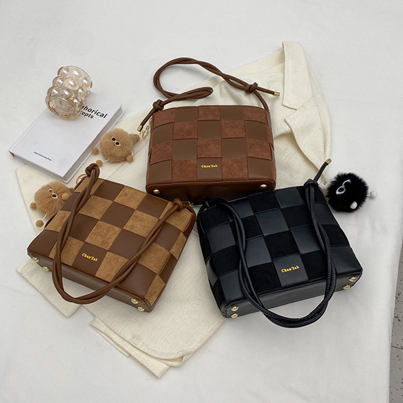 Túi Đeo Vai Bằng Vải Dệt Có Móc Khóa Dễ Thương Dành Cho Bạn Nữ