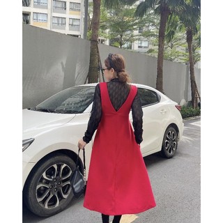 Đầm yếm nhung xuất Nhật