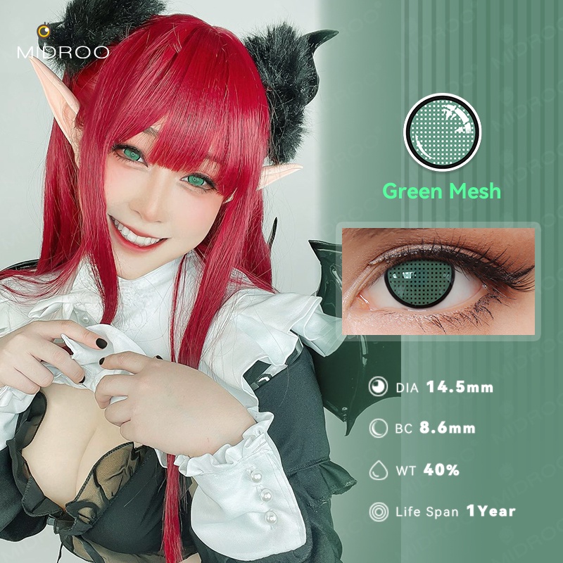 1 Cặp Kính Áp Tròng 14.5mm 0 Độ Mềm Mại In Hình Anime