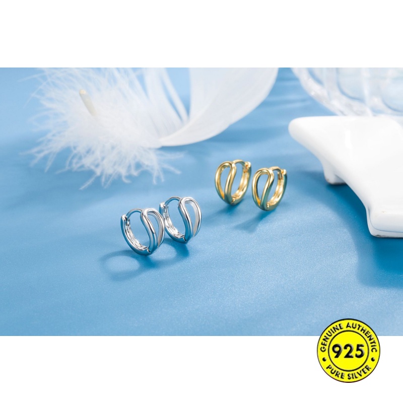 Khuyên Tai Dạng Kẹp Hình Giọt Nước Rỗng Đơn Giản Thời Trang Thu Đông U1435