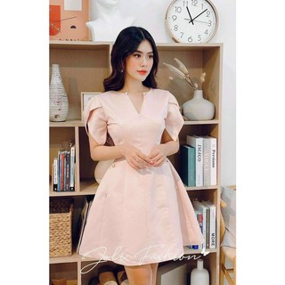 ĐẦM XÒE TAY CÁNH HÒNG ĐÍNH CƯỜM SIÊU ĐẸP