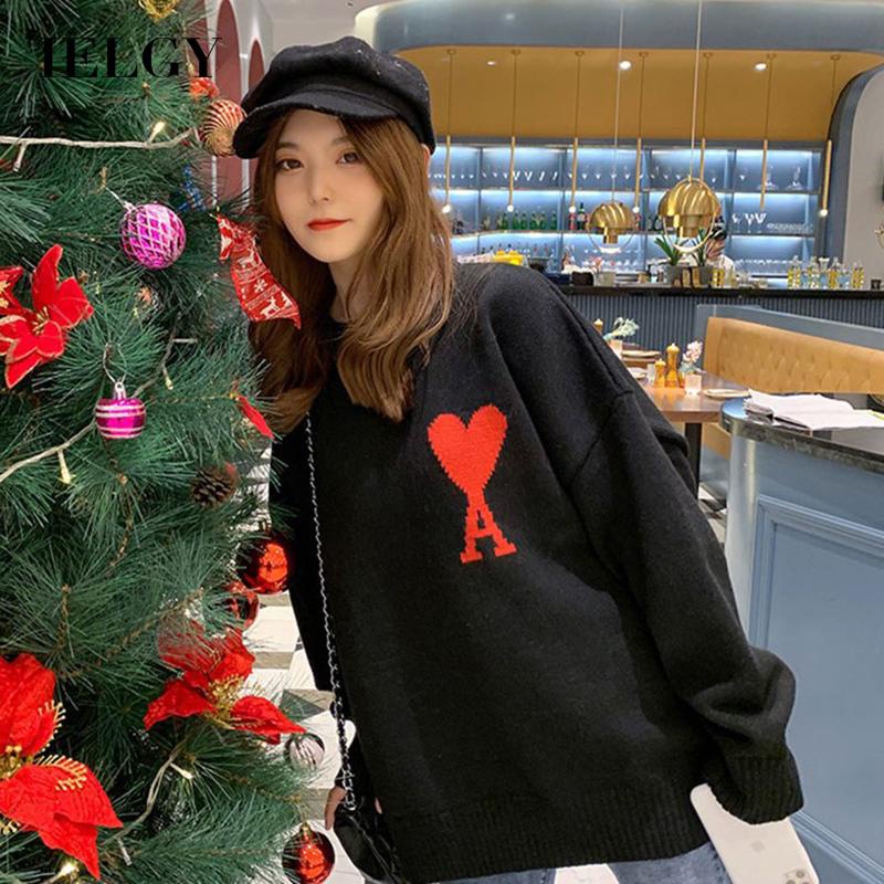 IELGY IELGY Áo sweater Dệt Kim Dáng Rộng Kiểu Dáng Ngọt Ngào Dễ Phối Đồ Cho Nữ