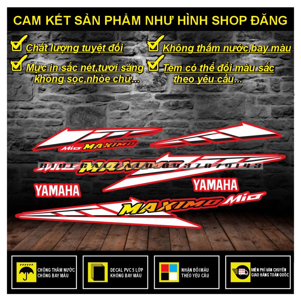 TEM RỜI MIO MAXXIO ĐỎ ĐEN - THU DECAL