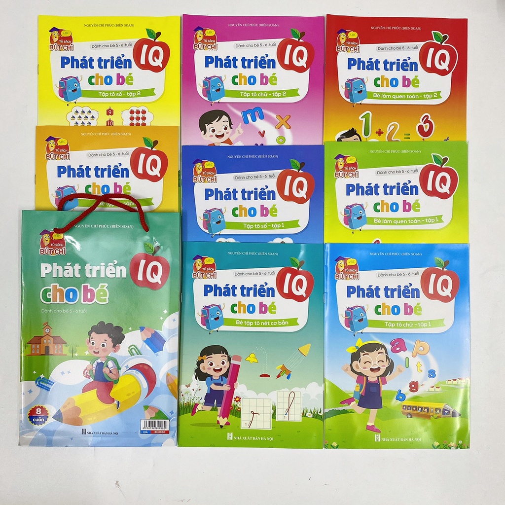 Sách Phát Triển IQ Cho Bé 5 Đến 6 Tuổi (túi 8 cuốn)