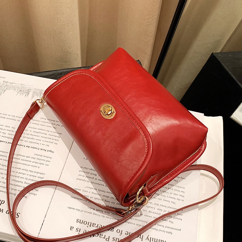 Túi Đeo Chéo Hình Vuông Nhỏ Màu Nâu Phong Cách retro Đơn Giản Cho Nữ