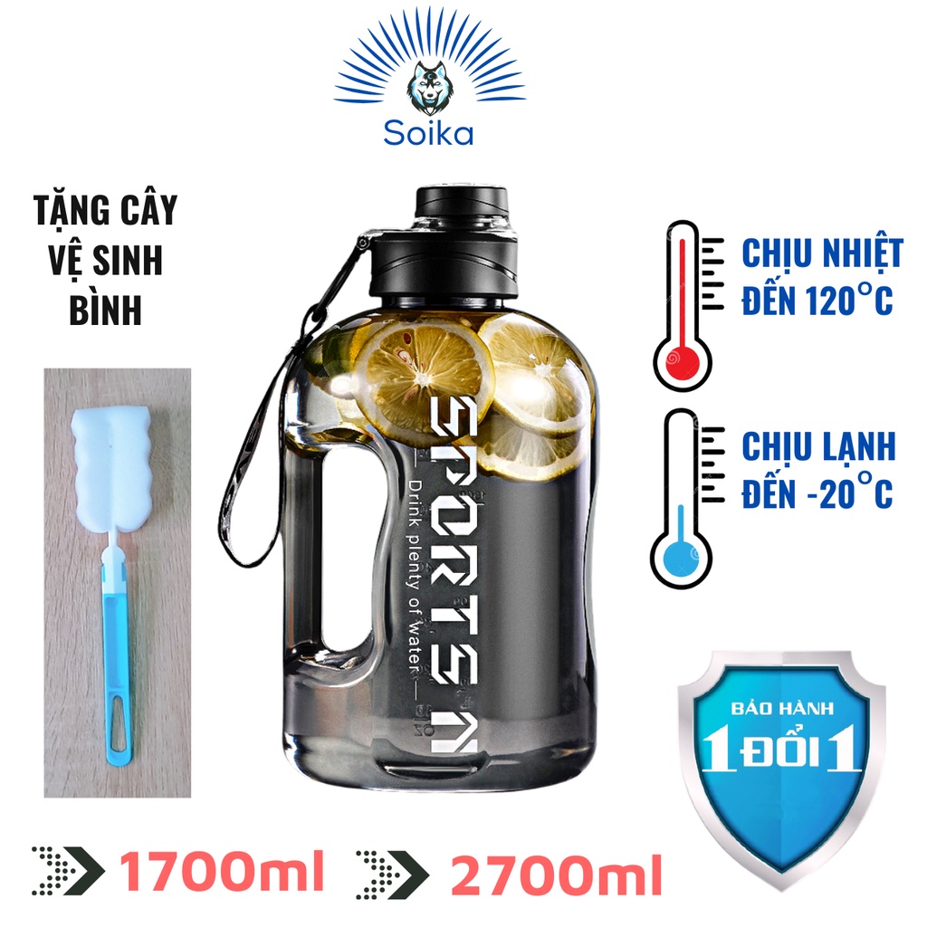 Bình Đựng Nước Chịu Nhiệt Độ Cao SOIKA 1.7L Và 2.7L Free BPA SW01 | BigBuy360 - bigbuy360.vn