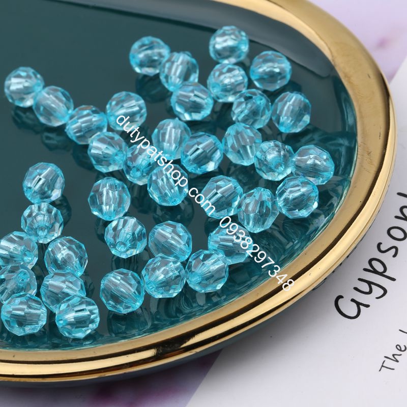 100gam hạt nhựa hình cầu 32 mặt màu trắng size 8mm