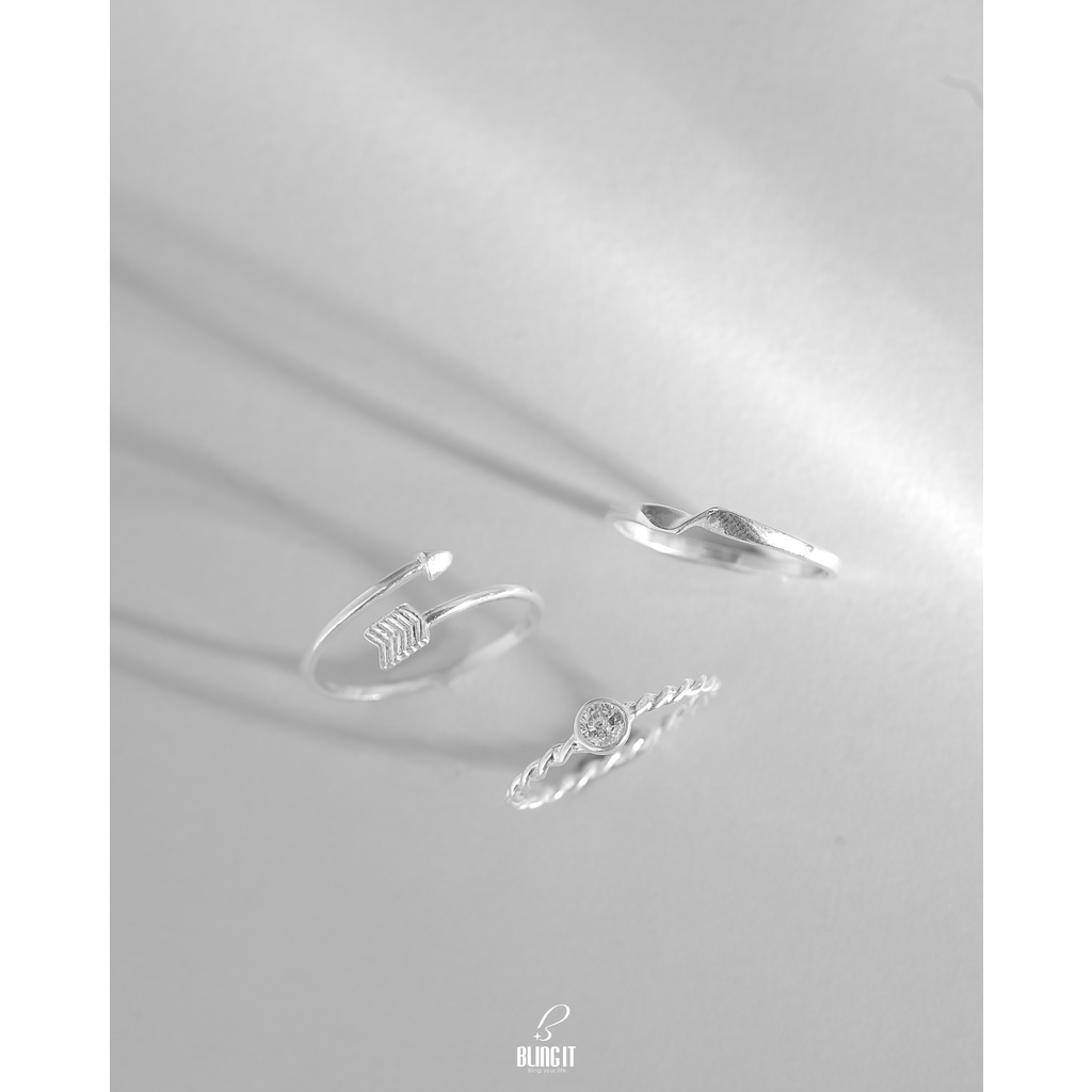 Nhẫn Nữ Bạc 925 Cao Cấp BLING IT Thiết Kế Hình Mũi Tên Cá Tính - BIN404