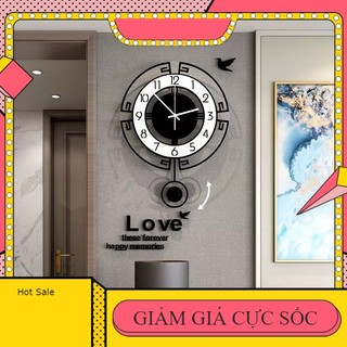 Đồng hồ treo tường quả lắc🕘🕘🕘 - phong cách cổ điển CL019 - Kích thước: 40x54, 35x47 cm🍀